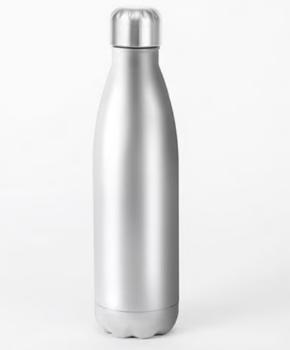 Doppelwandige Iso-Trinkflasche, glitzer silber, 500 ml