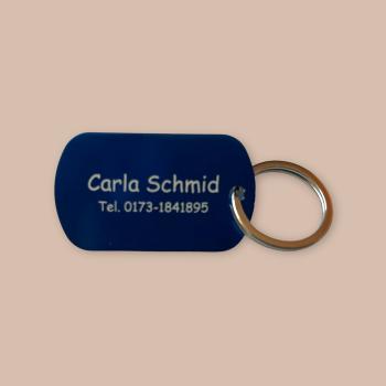 Hundeanhänger / Schlüsselanhänger aus Aluminium rechteckig