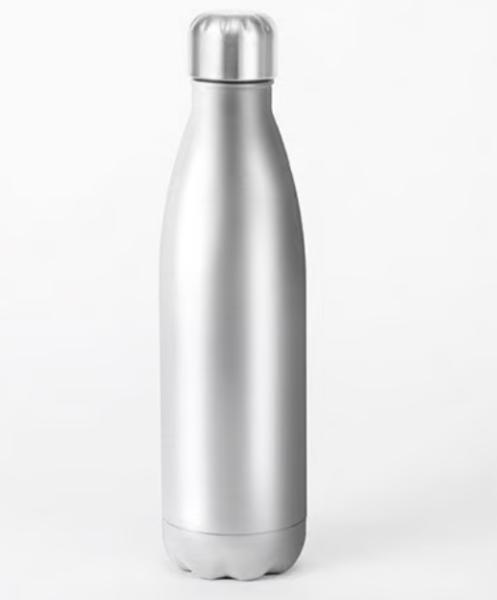 Doppelwandige Iso-Trinkflasche, glitzer silber, 500 ml