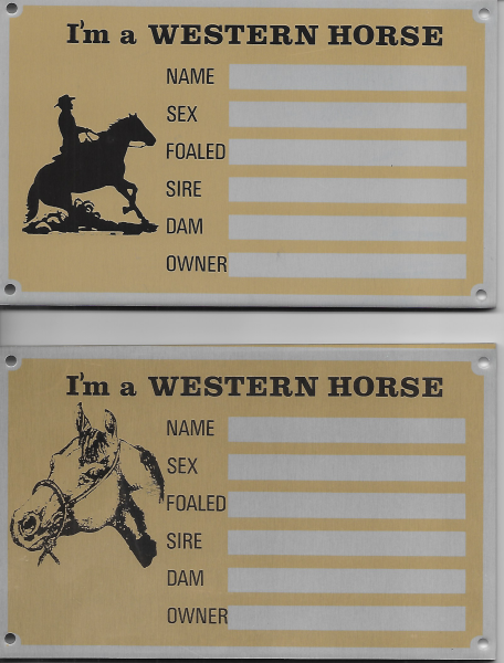 Boxenschild Western Horse